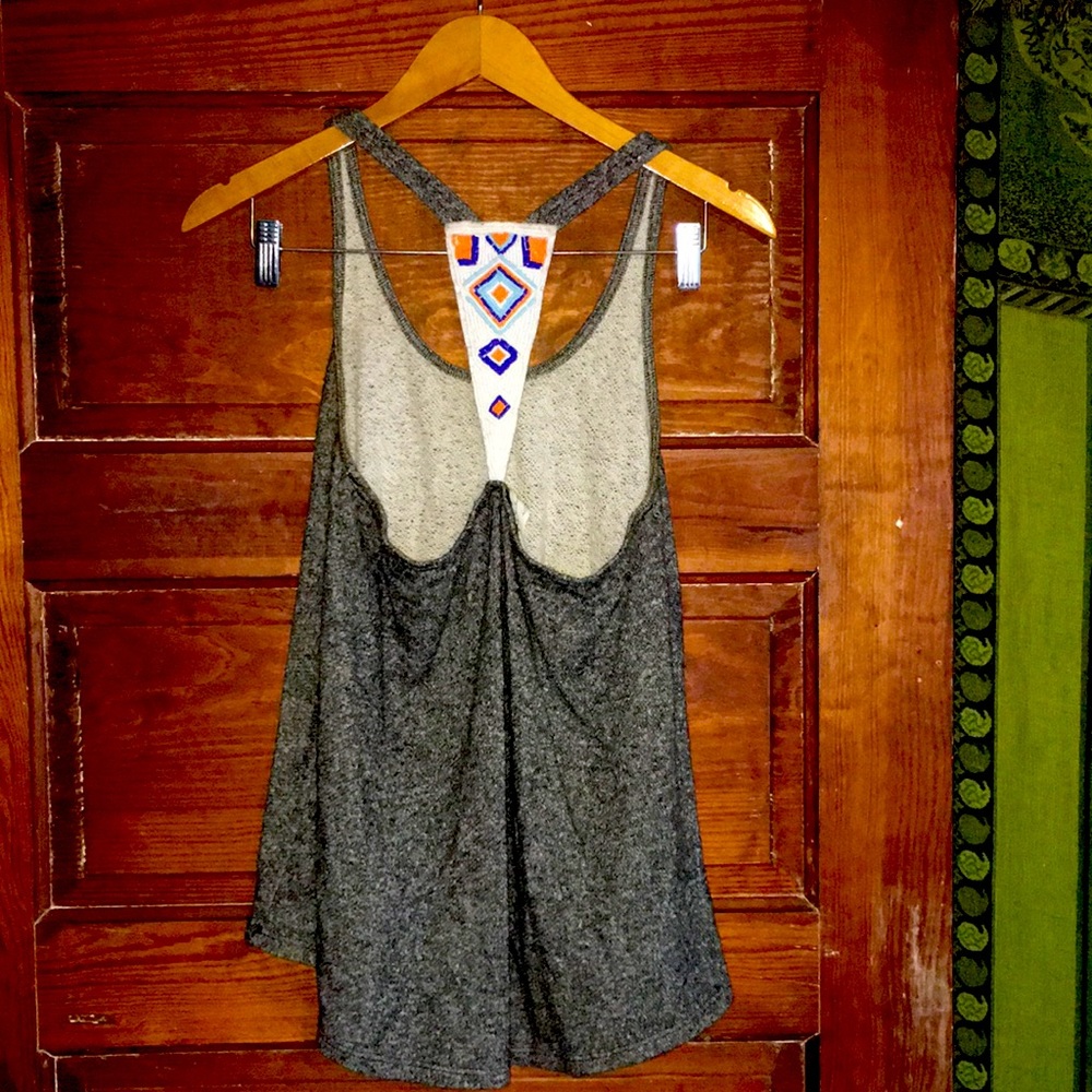 Vintage Havana beaded racer back tank
